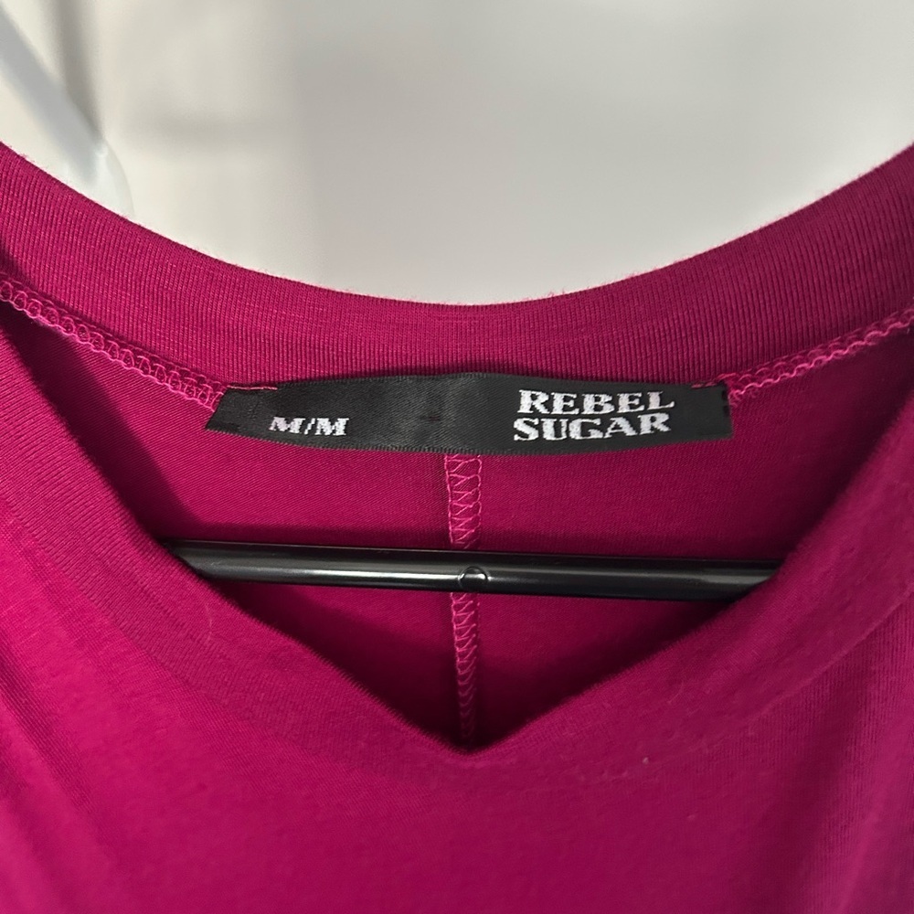 ❤️On sale❤️Rebel Sugar Asymmetrical Sleeveless Burgundy Dress - Picture 3 of 6